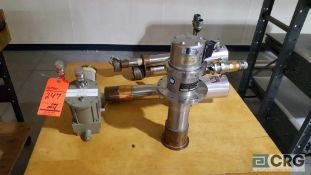 Lot of (4) assorted helium cold head pumps including Cryogenics Cryodine, model 1050 CP, Leybold cat