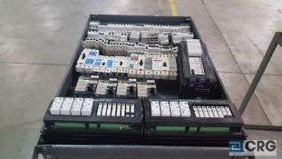 Lot contains (3) Opto 22 modular I/O controls, and assorted circuit breakers and switches, etc.,