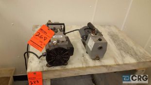 Lot of two assorted vacuum pumps, one Thomas model 2560B-01, and one Precision Scientific, model
