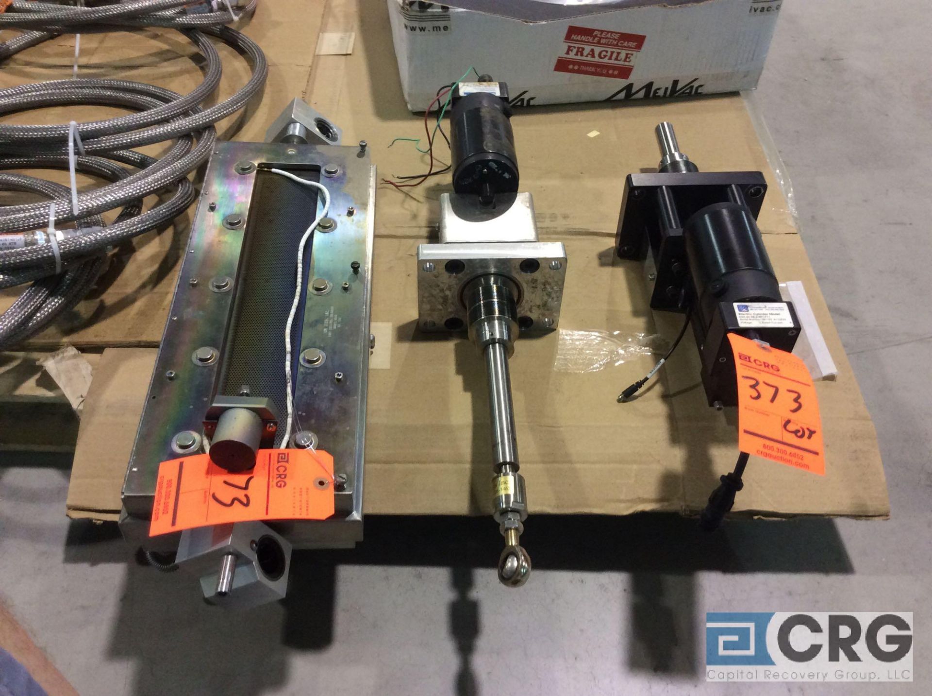 Lot of three assorted devices, including two electric cylinders, model N2H-20-5B-2-MFI-FT1, and