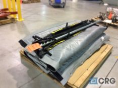 Lot of assorted insulated safety curtains with framework.