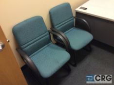 Lot includes the contents of three offices, including (3) L shaped desks, (2) assorted 46"