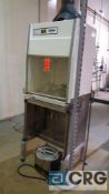 Lot includes Fume exhaust cabinet, make unknown, with contents, cart with flamable storage