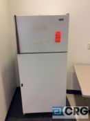 Lot includes 2 assorted upright refrigerator freezers by Estate, 1 microwave oven,(1)4 slice