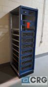 Lot of seven Advanced Energy, Pinnacle power source units, with Rack mount cabinet.