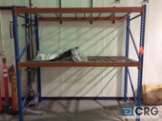 Lot includes three sections of 8' x 42" x 8' high pallet rack, with 5 uprights, 12 assorted cross