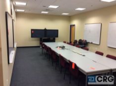 Lot includes the contents of the training room furniture includes seven rectangular tables 5 and 6
