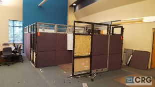Lot of assorted office partitions cubicles, partially disassembled, includes everything inside the