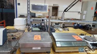 Lot of (2) assorted scales, including one AND 21 kG capacigty digital, ss, tabletop, model HP-20K,