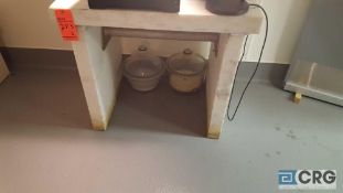 Lot of two marble lab stands