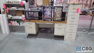 Lot of assorted office and shop furniture, etc., excludes any items tagged otherwise.