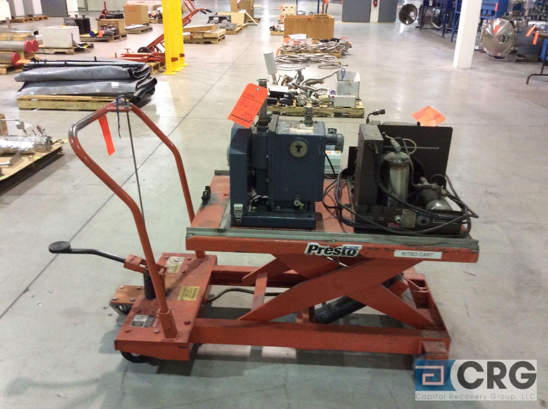 Presto portable hydraulic lift table, model XP24-15, serial XP00050-000-10, 1500 lb capacity. No