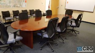 Lot includes the contents of the conference room including 1)12 foot oval conference table with