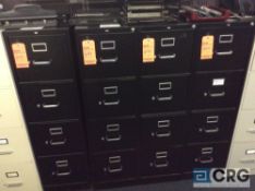 Lot of(4) metal, 4 drawer file cabinets, letter size, black