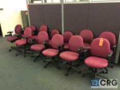 Lot of 12 assorted off pink colored executive office chairs