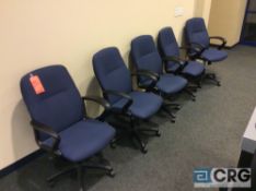 5 assorted high back executive office chairs blue and black color