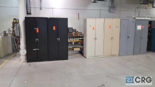 Lot of six assorted two door metal storage cabinets, no contents