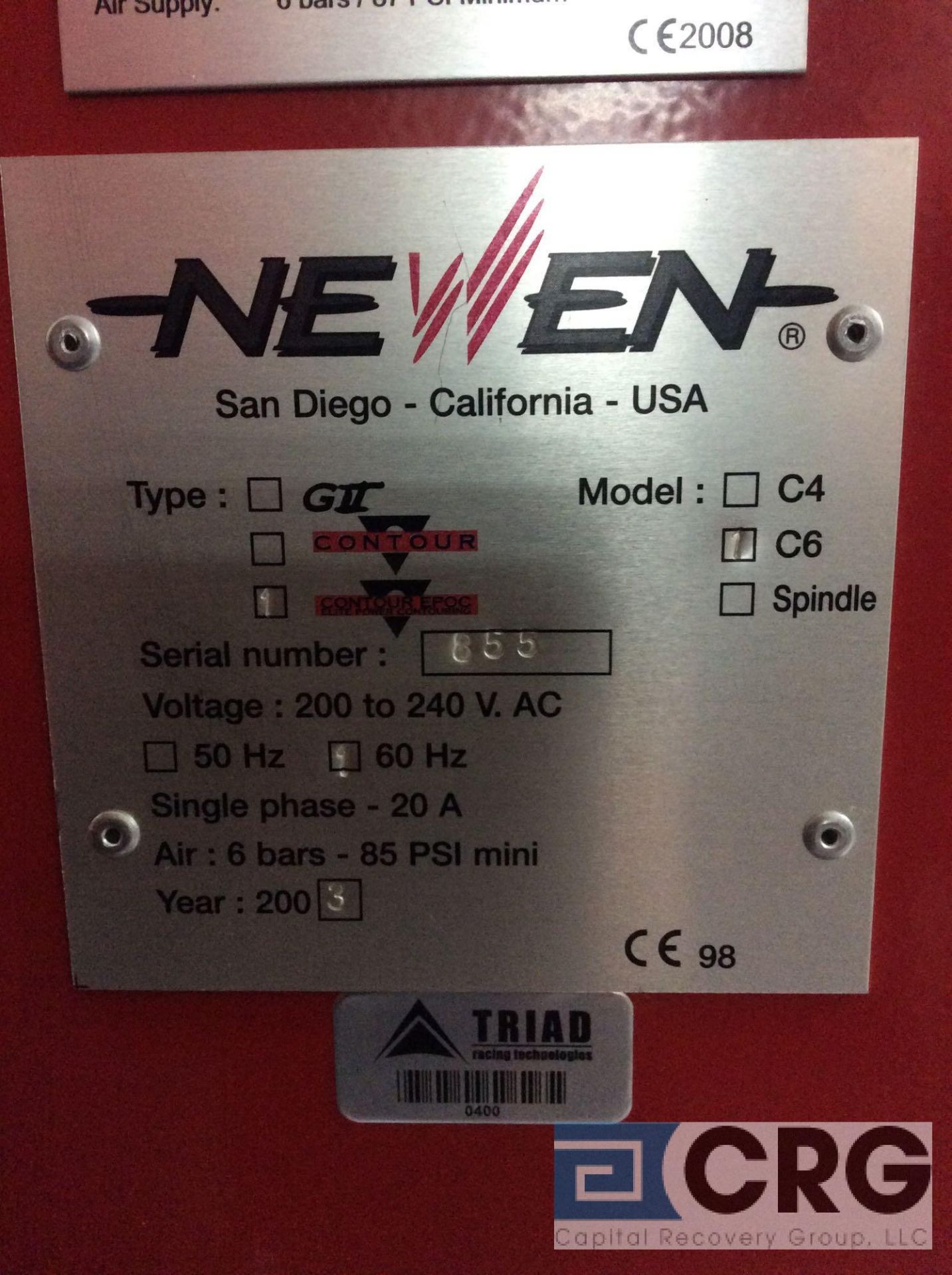 2003 (rebuilt in 2016) Newen Epoc CNC valve seat contour cutting machine, sn 877, 5-4,500 RPM - Image 4 of 5