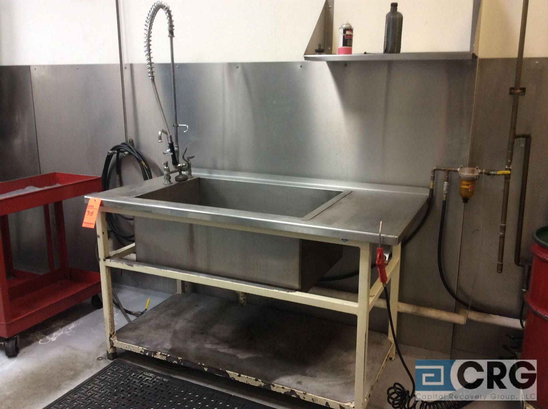 5' single compartment sink with rinser