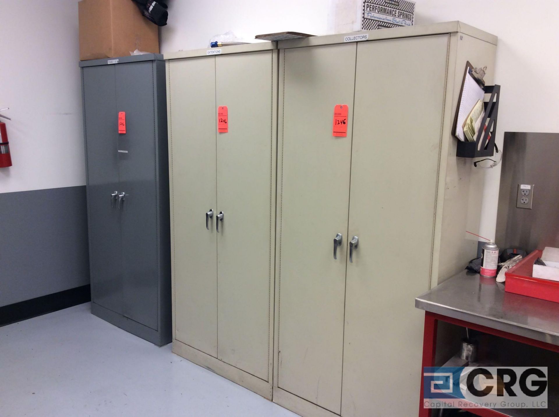 Lot of (4) 2-door metal storage cabinets