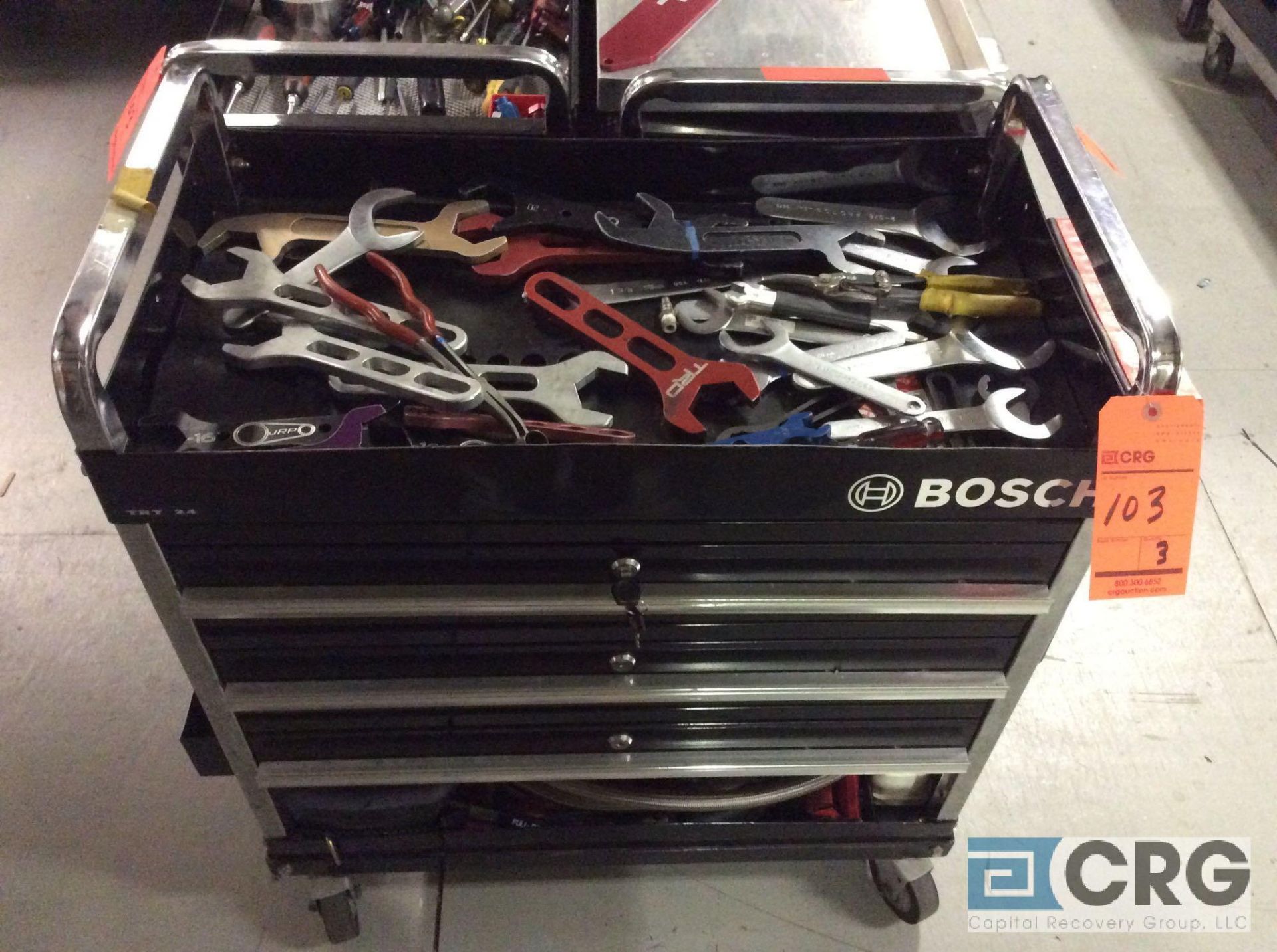 Lot of (3) portable tool carts with asst hand tools - Image 2 of 4