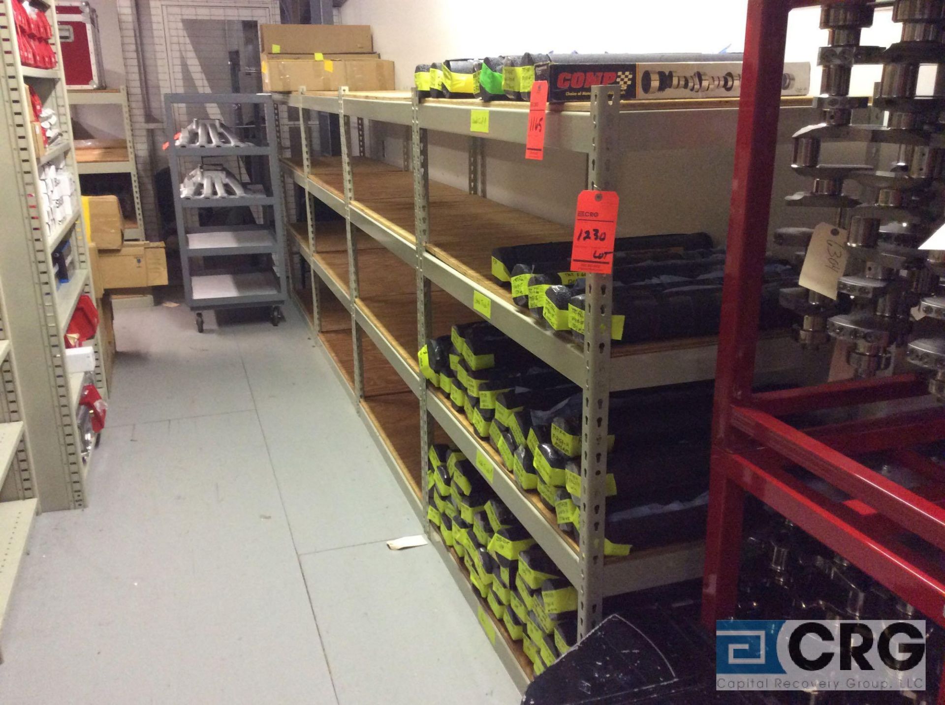 Lot of (42) sections adjustable metal shelving with wood shelves including (36) sections 48" wide - Image 3 of 3