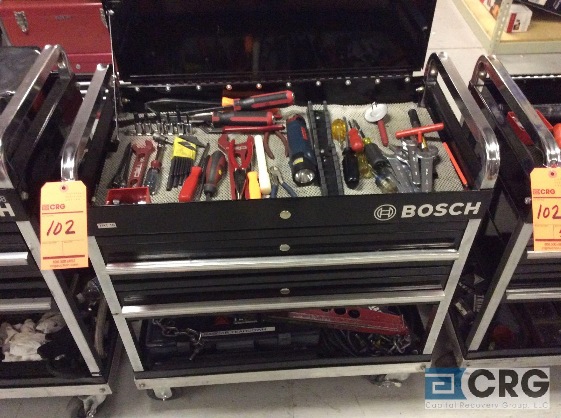 Lot of (5) portable tool carts with asst hand tools - Image 3 of 6