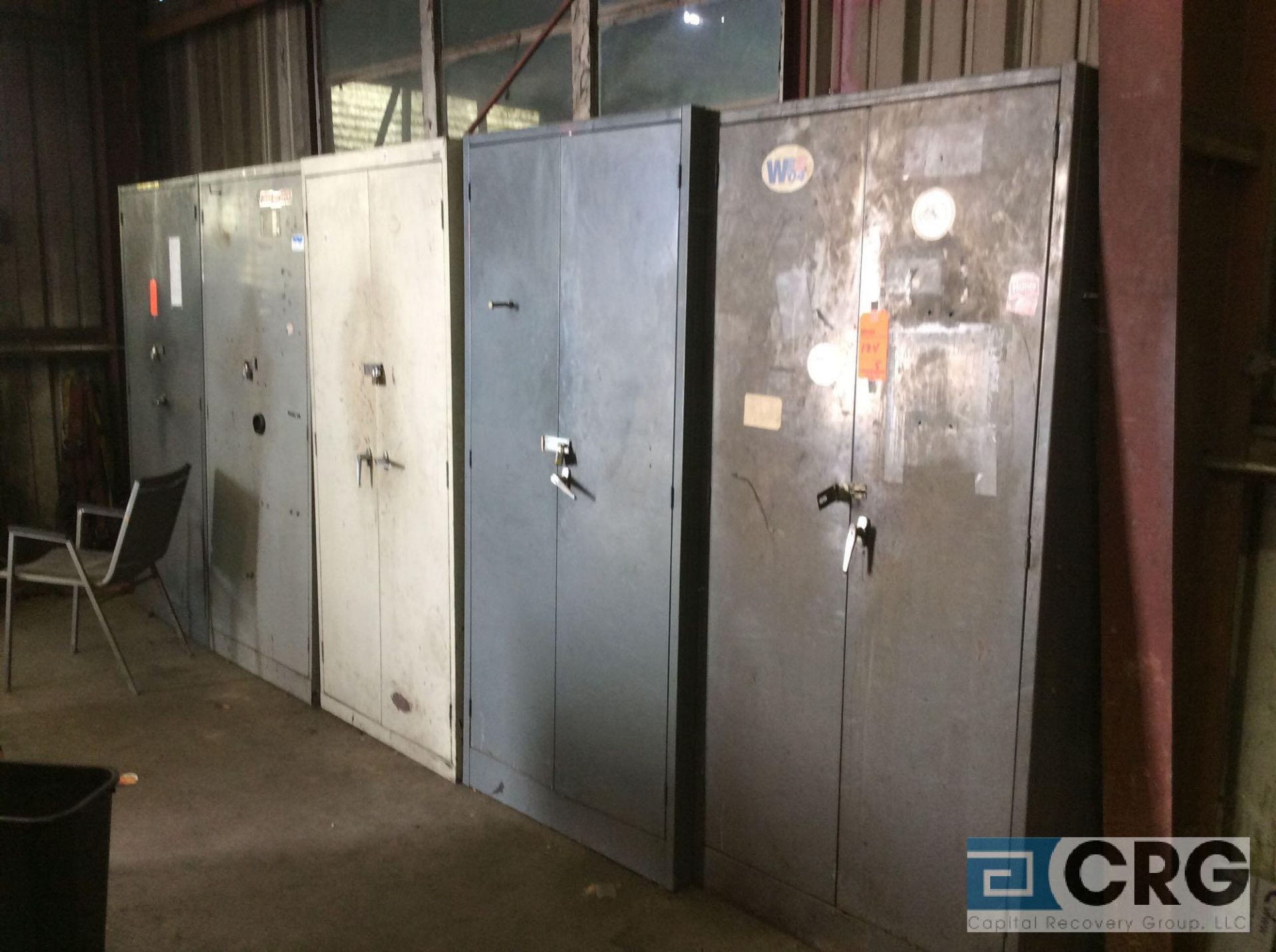 Lot of (5) asst 2-door metal storage cabinets