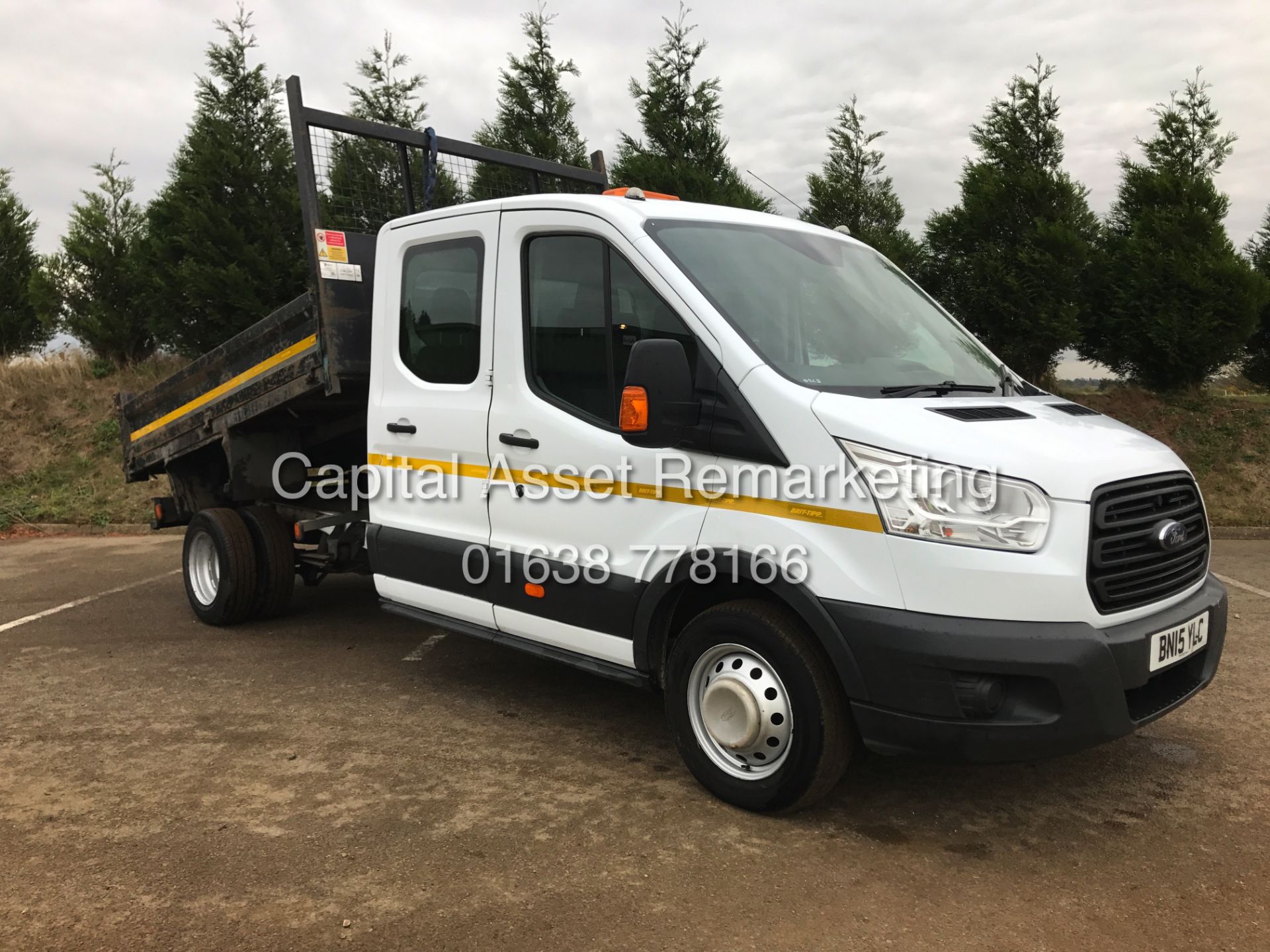 FORD TRANSIT 2.2TDCI "125PSI-6 SPEED" D/C (15 REG - NEW SHAPE) T350 TWIN REAR WHEEL "TIPPER" 1 OWNER - Image 2 of 16