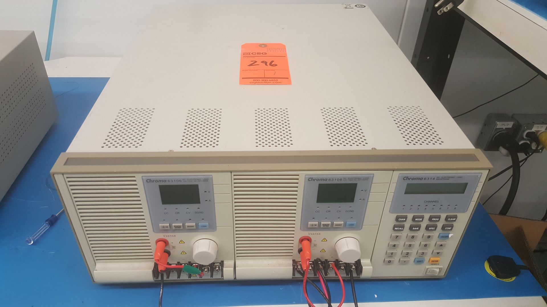 (2) CHROMA 63106 DC Electronic load , (1) DC Electronic load mainframe