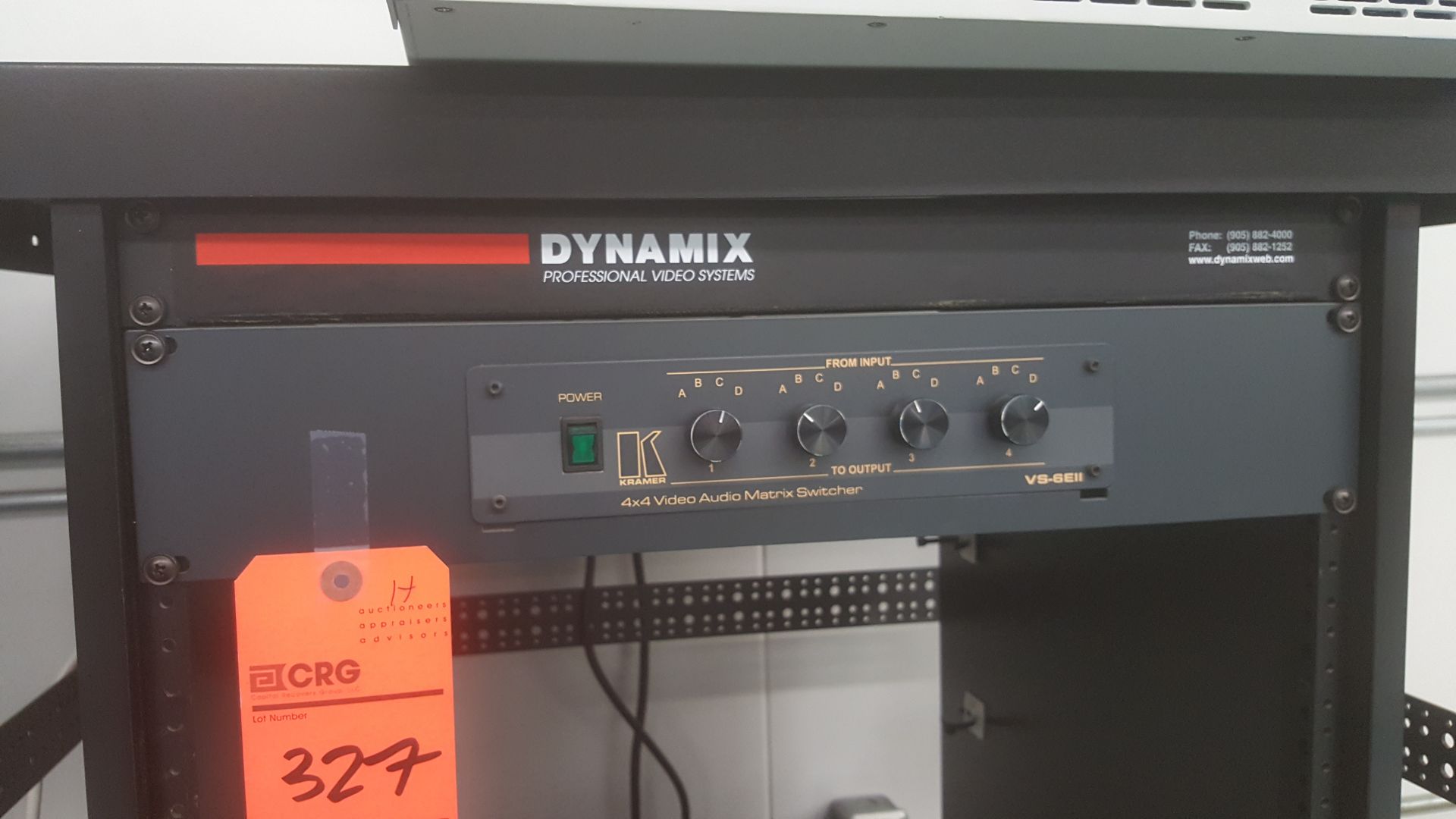 DYNAMIX professional video system w/ KRAMER audio switcher on rolling cart - Image 2 of 2