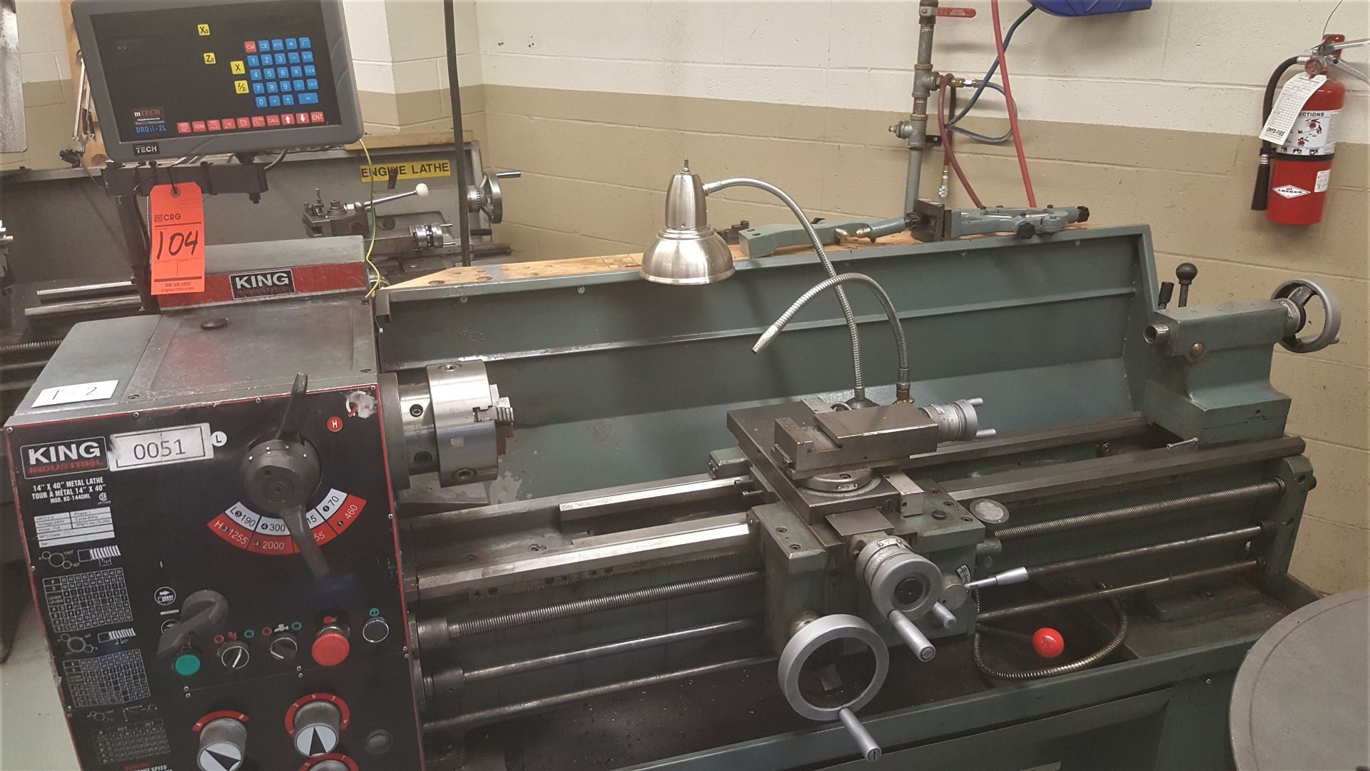 2010 KING 1440 engine lathe, 14" swing X 40" between centers, 70 - 2,00 RPM spindle speeds, inch/ - Image 2 of 6