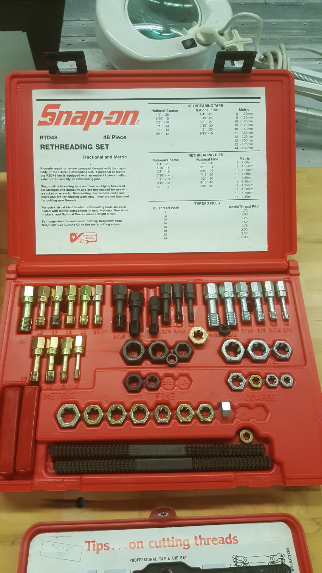 (1) SNAP-ON 25pc tap&die set, (1) SNAP-ON 48pc rethreading set, (1) SNAP-ON extractor set #10, (1) - Image 5 of 5