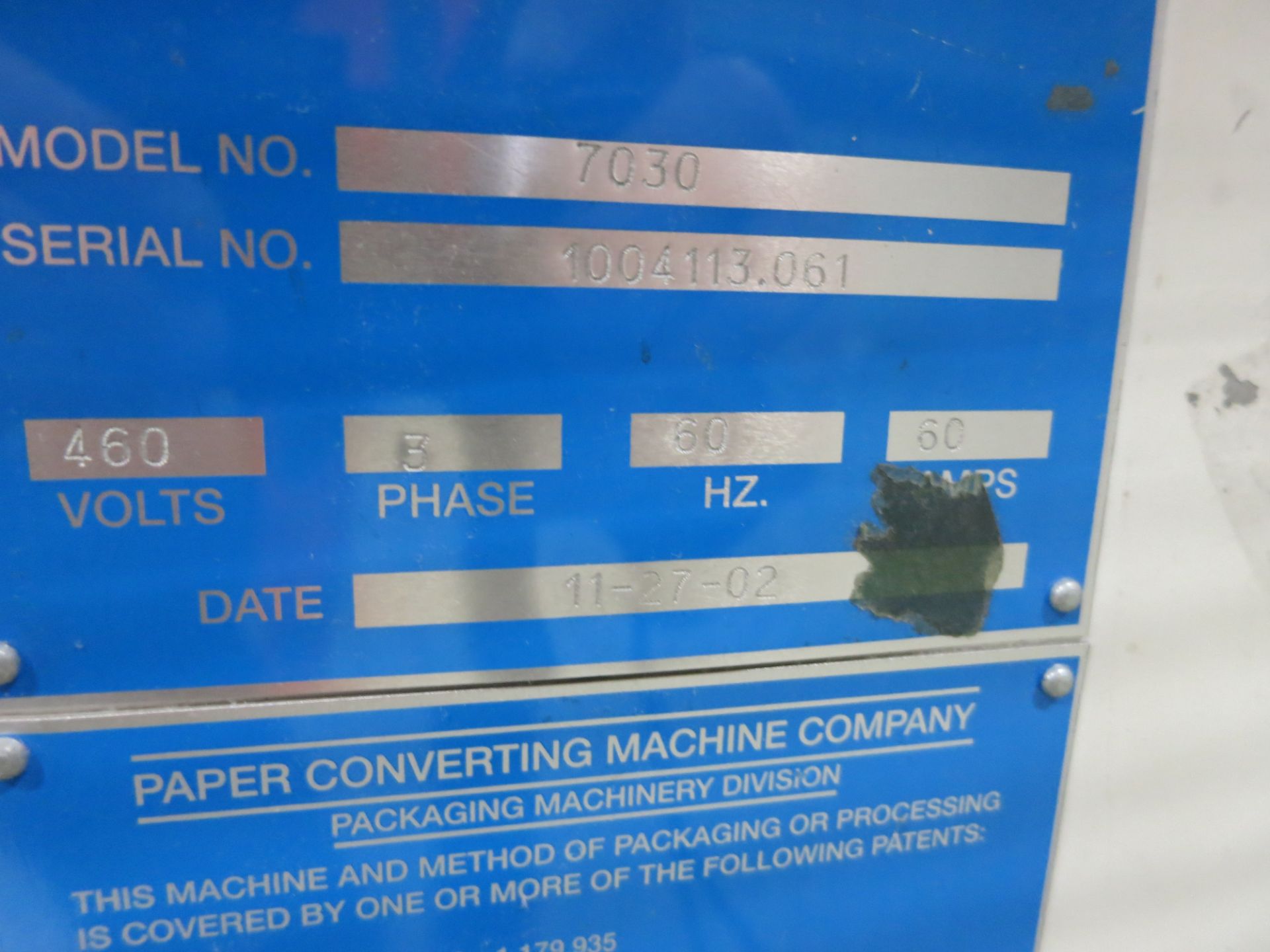 PCMC 7030 Bath Tissue Wrapper; servo controlled, AB Panelview 1000 controls, 2002 vintage - Image 2 of 5