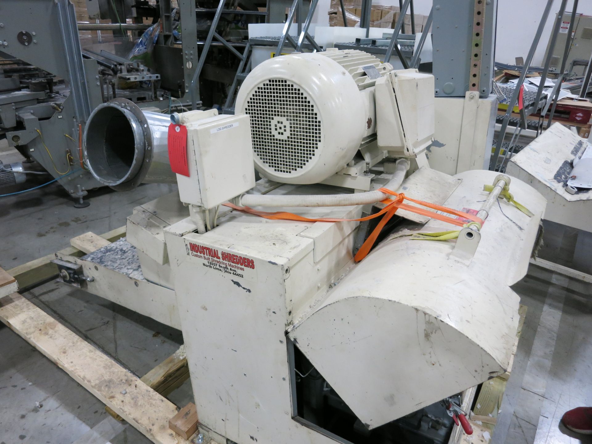 Paper Log Shredder; 30HP Ironhorse motor w/ 2' infeed belt