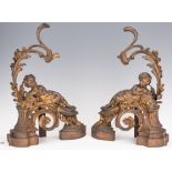 French Cherub Chenets Andirons