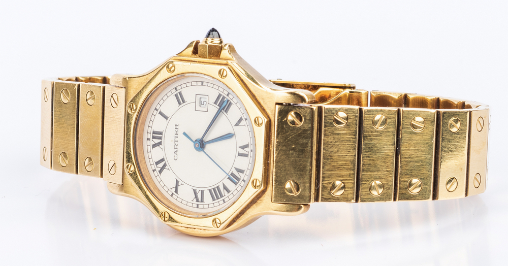 Unisex 18K Cartier Santos Octagon Watch - Image 6 of 11
