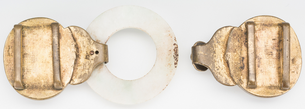 2 Chinese Jade, Stone & Gilt Bronze Belt Buckles - Image 10 of 20