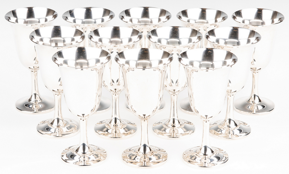 Set 12 Wallace Sterling Water Goblets