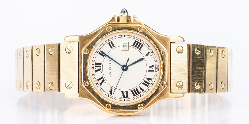 Unisex 18K Cartier Santos Octagon Watch - Image 10 of 11