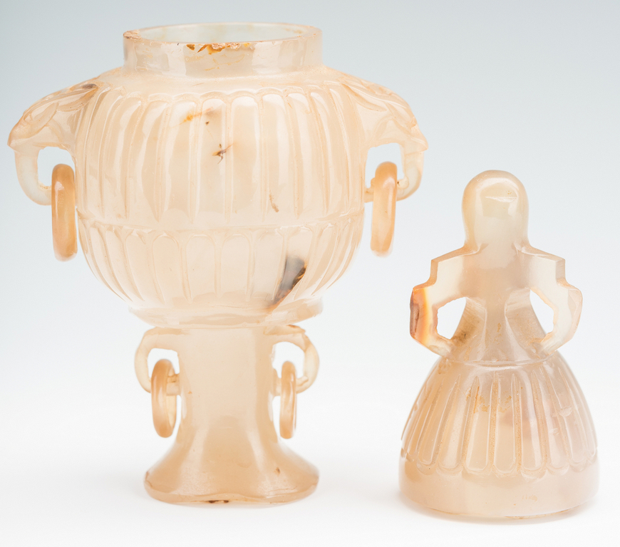 2 Carved Chinese Quartz Items, Urn & Bottle - Image 7 of 15