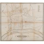 Rare Lea 1855 Plan of Knoxville Map