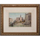 Henry Pilleau Watercolor Venetian Canal Scene