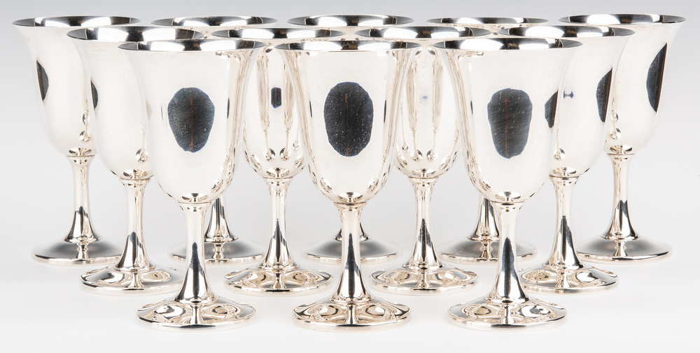 Set 12 Wallace Sterling Water Goblets - Image 7 of 7