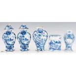 5 Blue & White Ceramic Items, inc. Delft