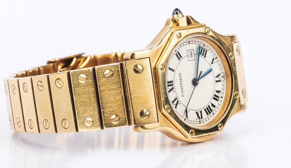 Unisex 18K Cartier Santos Octagon Watch - Image 5 of 11