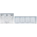 Lalique Verone Bowl & 4 Lalique Femmes Whiskey Tumblers