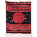 Vintage Red Mexican Saltillo Serape Blanket