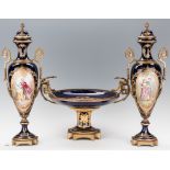 3-Pc. Sevres Style Garniture Set, Compote & Covered Urns
