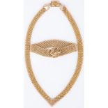 Gold mesh necklace and bracelet, Art Deco style